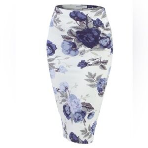 Doublju Women's Stretchy Midi Pencil Skirt